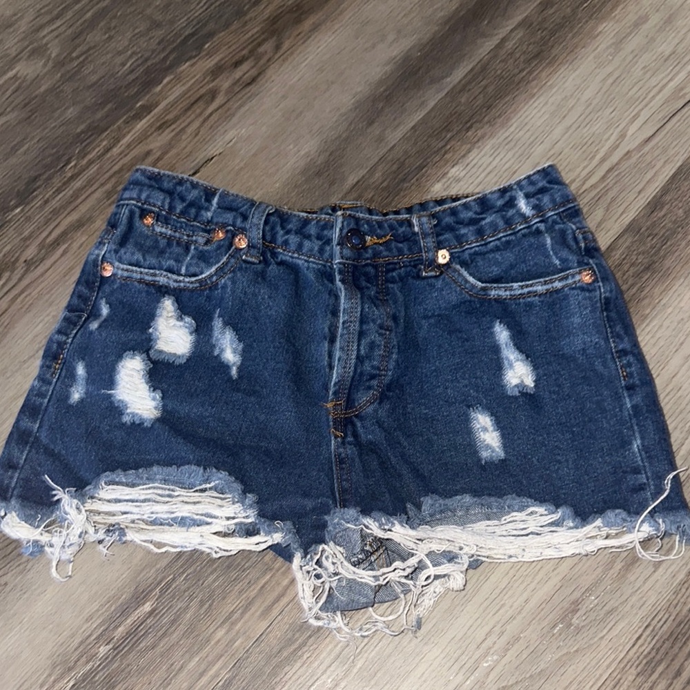 Signature8 Blue Distressed Jean Shorts